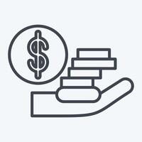 Icon Savings. related to Finance and Tax symbol. line style. simple design illustration vector