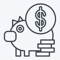 Icon Money Saving. related to Finance and Tax symbol. line style. simple design illustration vector