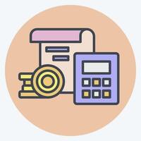 Icon Finance Calculation. related to Finance and Tax symbol. color mate style. simple design illustration vector