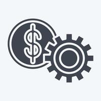 Icon Financial Setting. related to Finance and Tax symbol. glyph style. simple design illustration vector