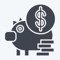 Icon Money Saving. related to Finance and Tax symbol. glyph style. simple design illustration vector