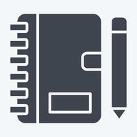 Icon Notebook. related to Finance and Tax symbol. glyph style. simple design illustration vector