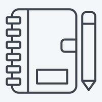 Icon Notebook. related to Finance and Tax symbol. line style. simple design illustration vector