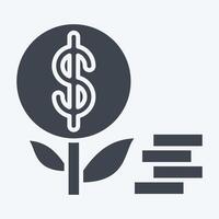 Icon Investment. related to Finance and Tax symbol. glyph style. simple design illustration vector