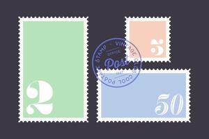 Postage stamp. Set of postage stamp, collection square, circle vector