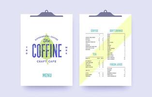 marca identidad conjunto para cafetería, restaurante bar, pub. portapapeles menú vector