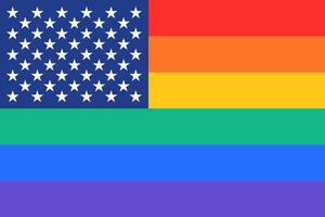 póster de arco iris unido estados de America bandera vector