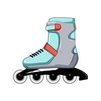 child inline skates cartoon illustration vector