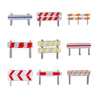 guard rails set cartoon illustration vector