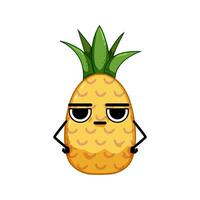 party pineapple character cartoon illustration vector
