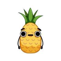 watermelon pineapple character cartoon illustration vector