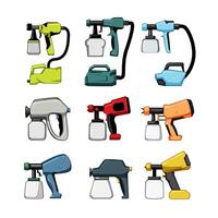 paint sprayer set cartoon illustration vector