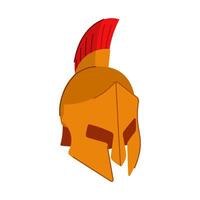 greek spartan helmet cartoon illustration vector