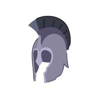 ancient spartan helmet cartoon illustration vector