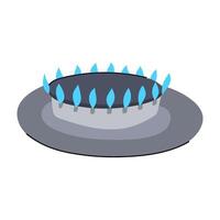 fire stove burner cartoon illustration vector