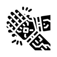 clap applause robot hand gesture glyph icon illustration vector