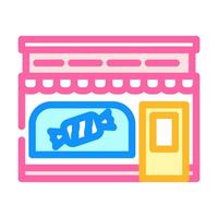 patisserie street cafe color icon illustration vector