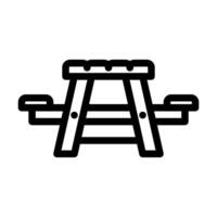 picnic table outdoor furniture line icon illustration vector
