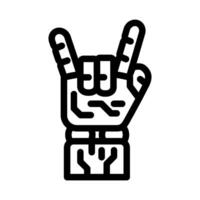 rock and roll robot hand gesture line icon illustration vector