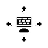 sistema despliegue analista glifo icono ilustración vector