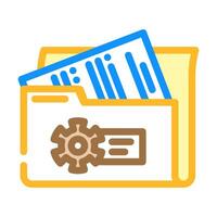 system documentation analyst color icon illustration vector