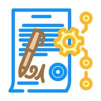 contract management business process color icon illustration vector