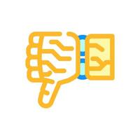 thumb down robot hand gesture color icon illustration vector