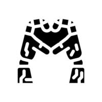 love robot hand gesture glyph icon illustration vector