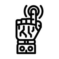 pointer robot hand gesture line icon illustration vector