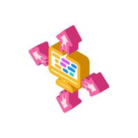 system deployment analyst isometric icon illustration vector