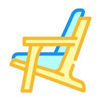 adirondack chair outdoor furniture color icon illustration vector