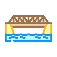 truss bridge color icon illustration vector