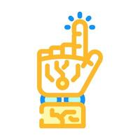 press click robot hand gesture color icon illustration vector