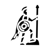 warior sparta glyph icon illustration vector