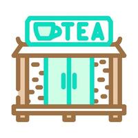 tea house street cafe color icon illustration vector