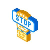 stop robot hand gesture isometric icon illustration vector