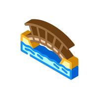 wooden bridge isometric icon illustration vector