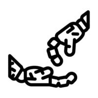give robot hand gesture line icon illustration vector