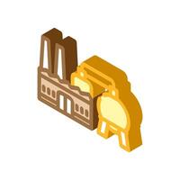 power station wood pellets isometric icon illustration vector