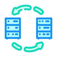 data migration analyst color icon illustration vector