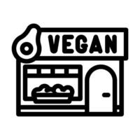 vegan cafe street line icon illustration vector