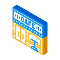 sidewalk cafe street cafe isometric icon illustration vector