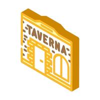 taverna street cafe isometric icon illustration vector