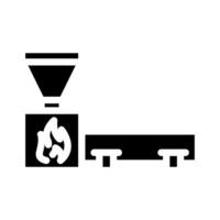 drying wood pellets glyph icon illustration vector