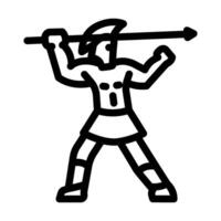 warior soldier roman greek line icon illustration vector