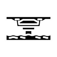 box girder bridge glyph icon illustration vector