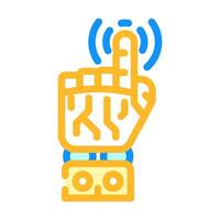 pointer robot hand gesture color icon illustration vector