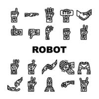 hand robot technology icons set vector