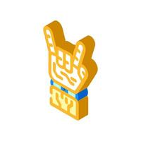 rock and roll robot hand gesture isometric icon illustration vector