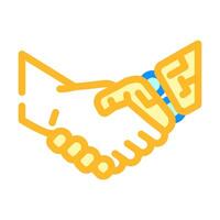 handshake robot hand gesture color icon illustration vector